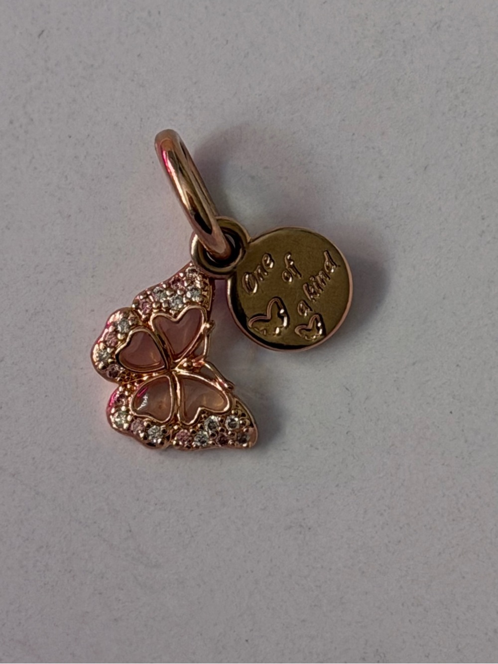 Pandora Rose Gold Butterfly & Heart Charm